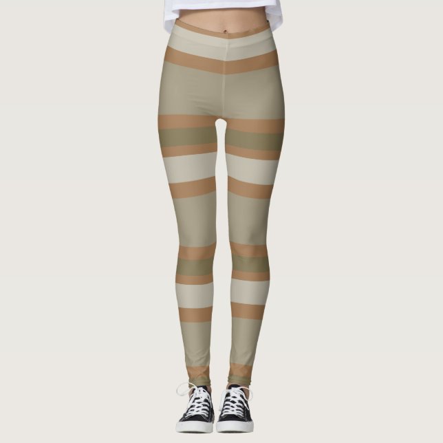 Taupe Stripe Leggings (Front)