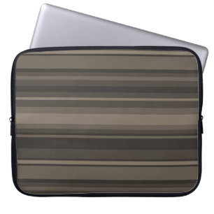 Taupe stripes laptop sleeve