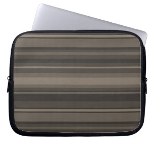 Taupe stripes laptop sleeve