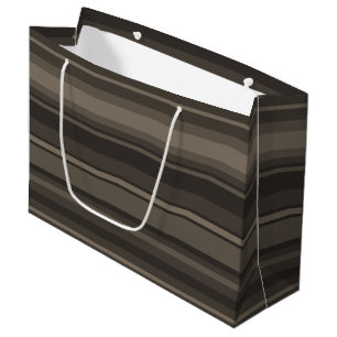 Taupe stripes large gift bag
