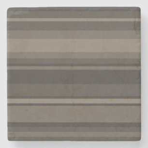 Taupe stripes stone coaster