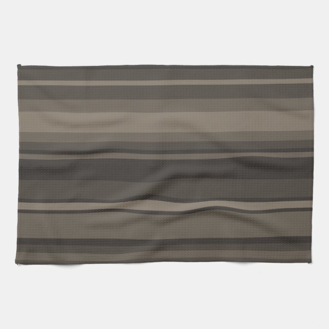 Taupe stripes tea towel (Horizontal)