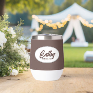 Taupe Stylised Name Wedding Bridesmaid