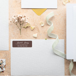 Taupe Stylised Name Wedding Return Address