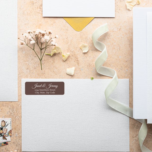 Taupe Stylised Names Wedding Return Address (In Situ Wedding)