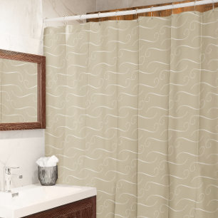 Taupe Swirls Shower Curtain
