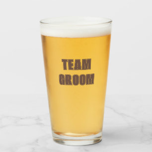 Taupe Team Groom Bachelor Party Glass