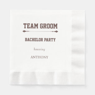 Taupe Team Groom Bachelor Party Napkin