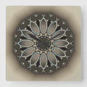 Taupe Three Dimensional Effect Art Clock