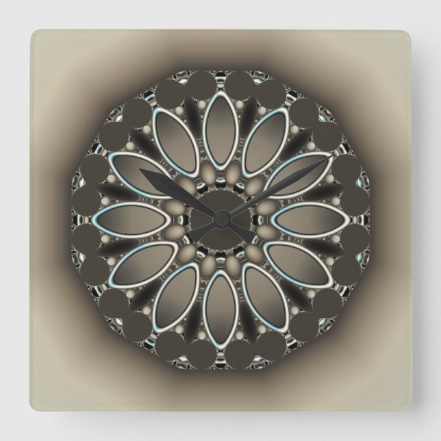 Taupe Three Dimensional Effect Art Clock (Front)