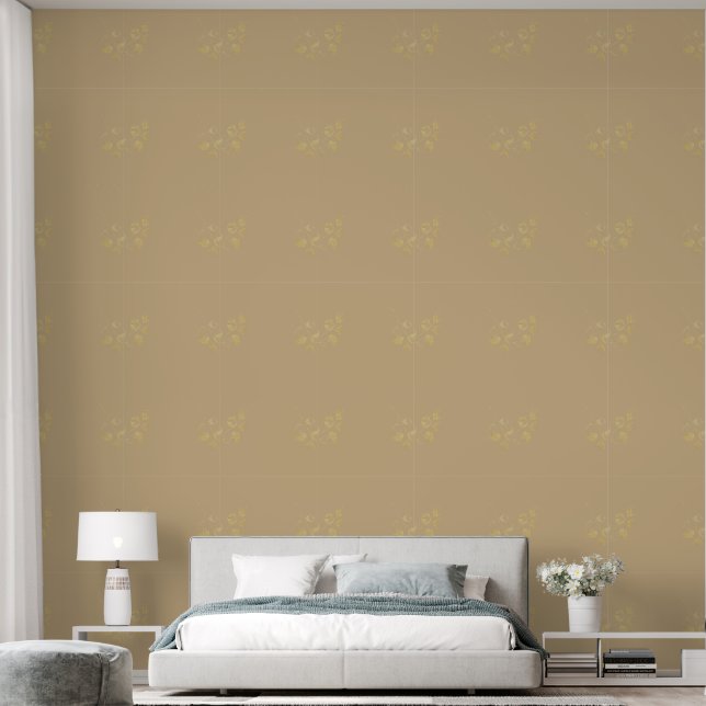Taupe vinyl wallpaper (Bedroom)