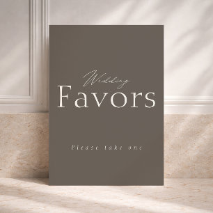 Taupe Wedding Favours Sign Invitation