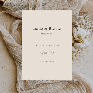 Taupe Wedding Invitation Minimal Elegant Neutral