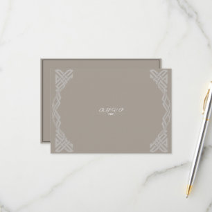 Taupe White Black Trendy Gay Wedding RSVP Card