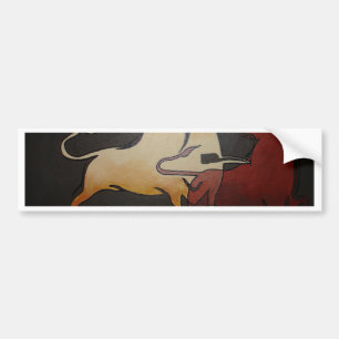 Taurean Bulls Animal Abstract Art Bumper Sticker