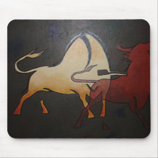 Taurean Bulls Animal Abstract Art Mouse Mat