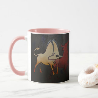 Taurean Bulls Animal Abstract Art Mug