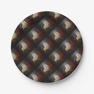 Taurean Bulls Animal Abstract Art Paper Plate