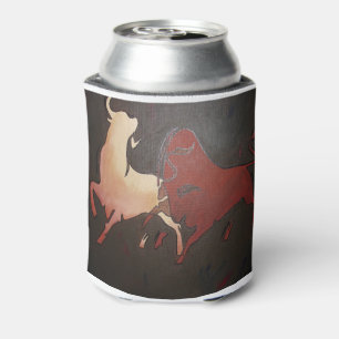 Taurean Bulls Animal Art Can Cooler