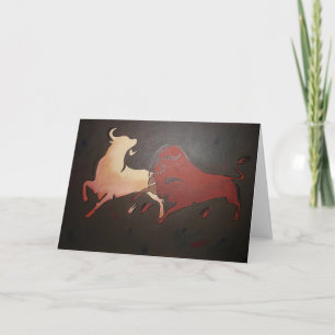 Taurean Bulls Animal Art  Card