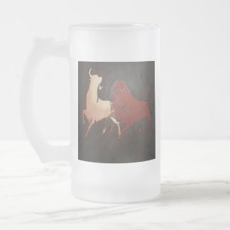 Taurean Bulls Animal Art  Frosted Glass Beer Mug