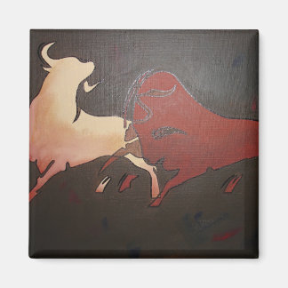 Taurean Bulls Animal Art Magnet
