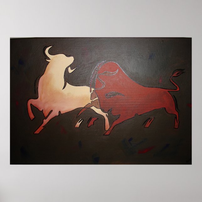 Taurean Bulls Animal Art  Poster (Front)