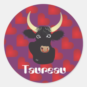 Taureau 21 avril au 20 mai Autocollants Classic Round Sticker