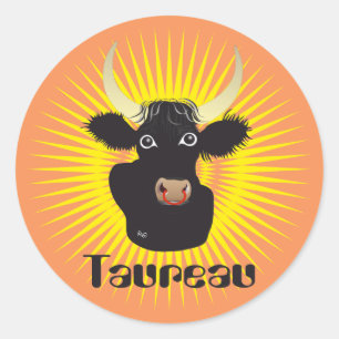 Taureau 21 avril au 20 mai Autocollants Classic Round Sticker