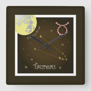 Taureau 21 avril au 20 mai Uhr Square Wall Clock