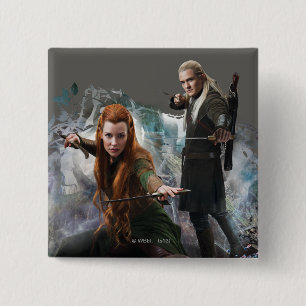 TAURIEL™ and LEGOLAS GREENLEAF™ Graphic 15 Cm Square Badge