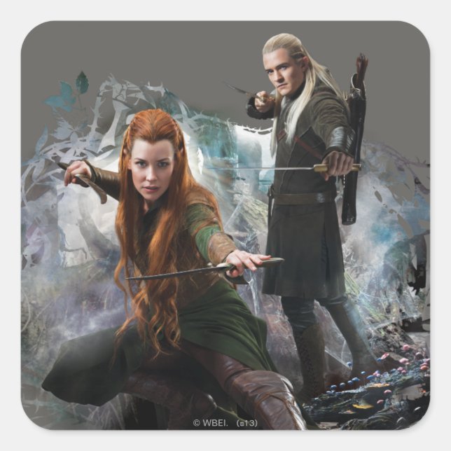 TAURIEL™ and LEGOLAS GREENLEAF™ Graphic Square Sticker (Front)