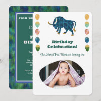 Taurus 1st Birthday Photo Impressionist Gold Invi