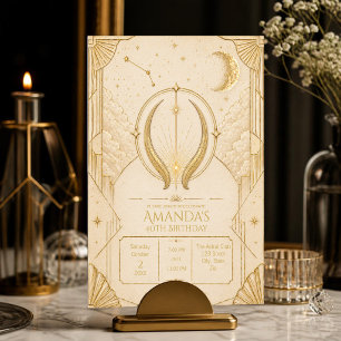 Taurus 40th Birthday Invitation Champagne Gold