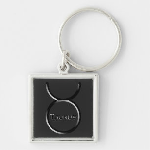 TAURUS, Abstract Design of the Zodiac Sign, Key Ring