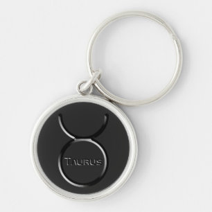 TAURUS, Abstract Design of the Zodiac Sign, Key Ring