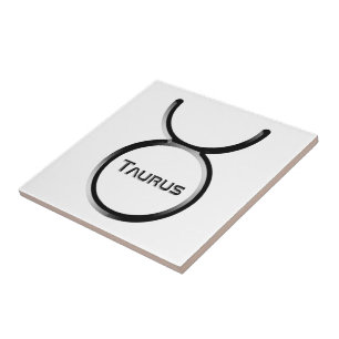 TAURUS, Abstract Design of the Zodiac Sign, Tile