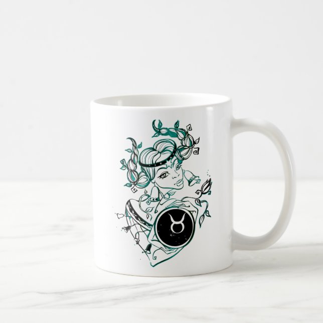 Taurus Art Deco Lady Coffee Mug (Right)