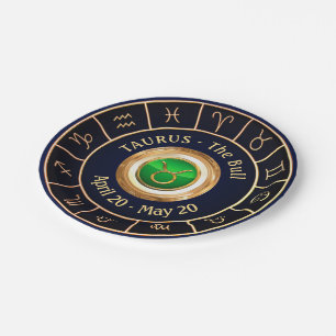 Taurus Astrological Symbol Paper Plate
