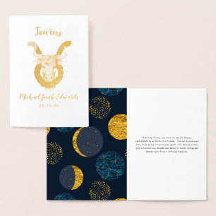 Taurus Astrology   Personalised Zodiac Sign Foil Card