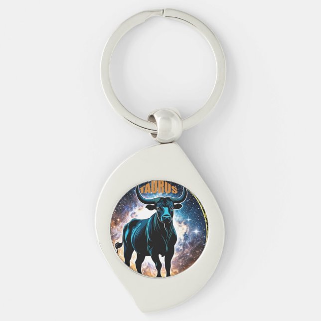 Taurus astrology sign key ring (Front)