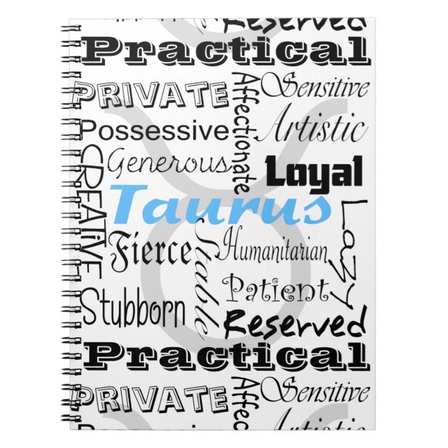 Taurus Astrology Zodiac Horoscope Collage Notebook (Front)