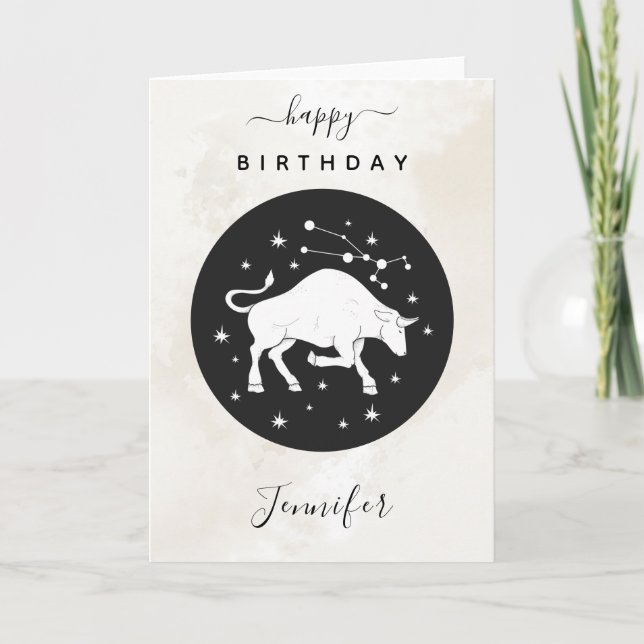 Taurus Astrology Zodiac Sign Horoscope Elegant Card (Front)
