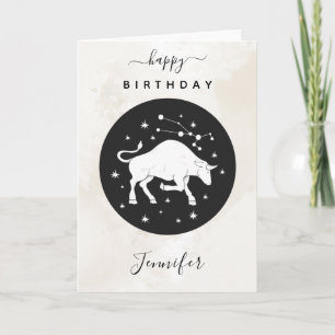 Taurus Astrology Zodiac Sign Horoscope Elegant Card