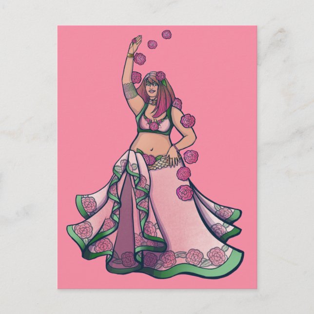 Taurus Belly Dancer Goddess Zodiac Art Postcard (Front)