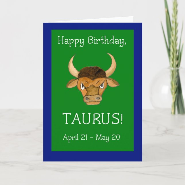 'Taurus' Birthday Card (Front)