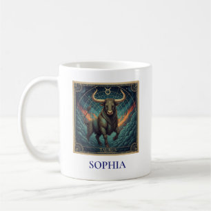 Taurus Blue Celestial Zodiac Coffee Mug