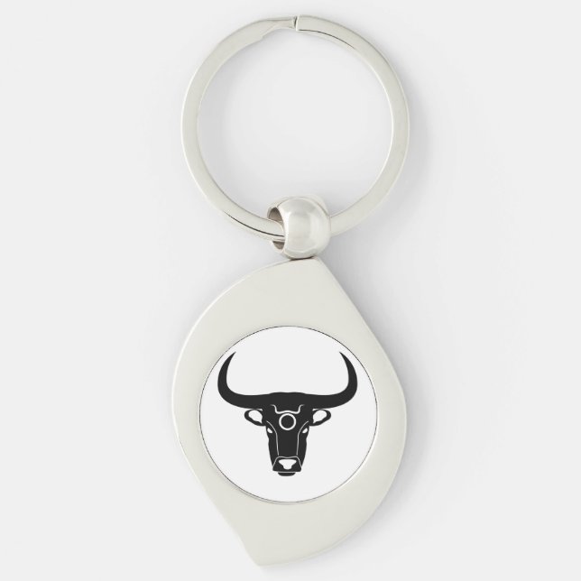 taurus bull astrology zodiac horoscope symbol key ring (Front)