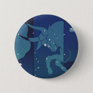 Taurus Bull Constellation Vintage Zodiac Astrology 6 Cm Round Badge