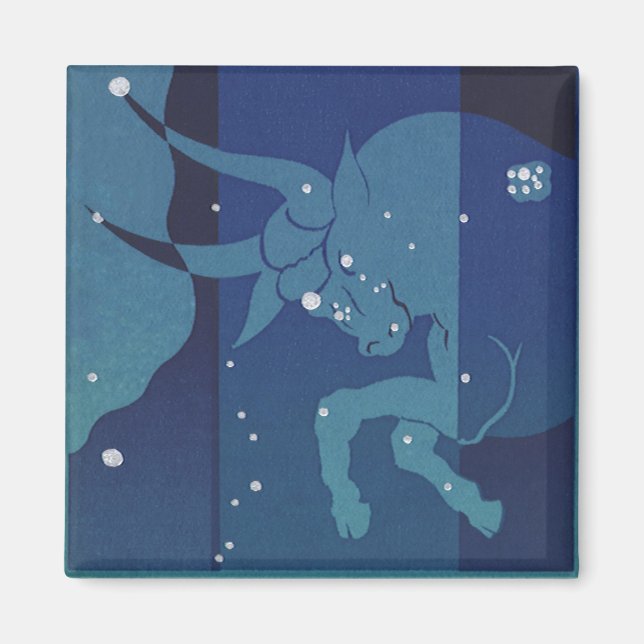 Taurus Bull Constellation Vintage Zodiac Astrology Magnet (Front)